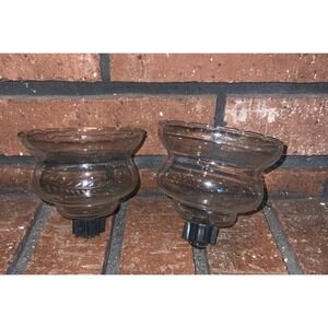 Vintage Homco Home Interiors‎ Clear Wheat Etch Candle Holder Sconce 2 pk
